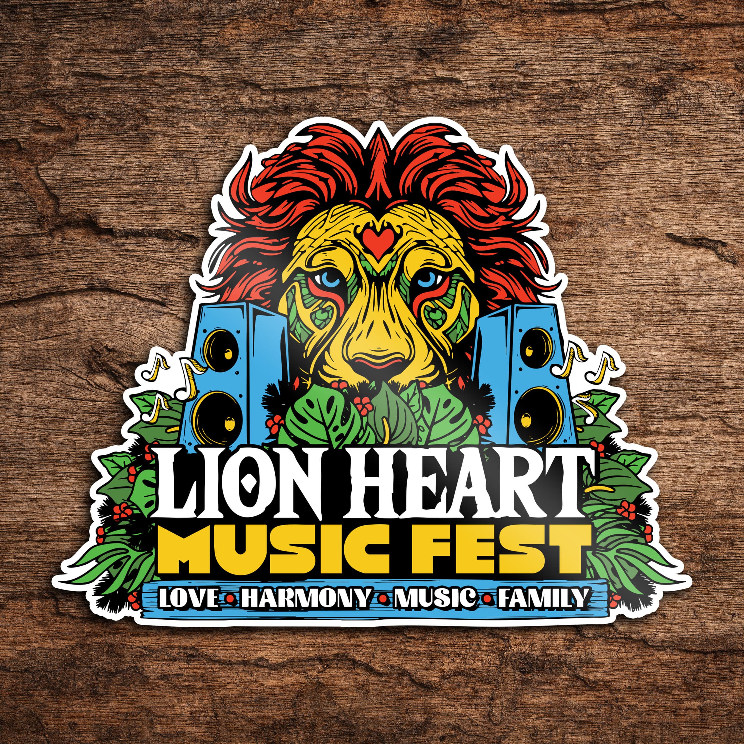 Lion Heart Sticker — Design 1 — view 1