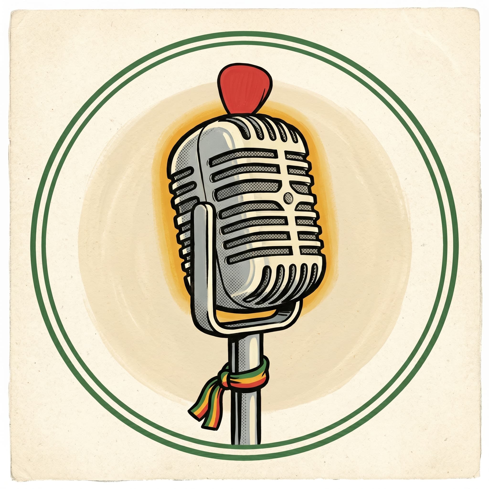 Artist Submission — painted vintage stage microphone emblem
