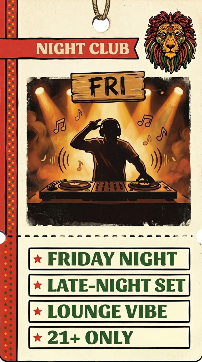 Friday Night Club — painted ticket stub