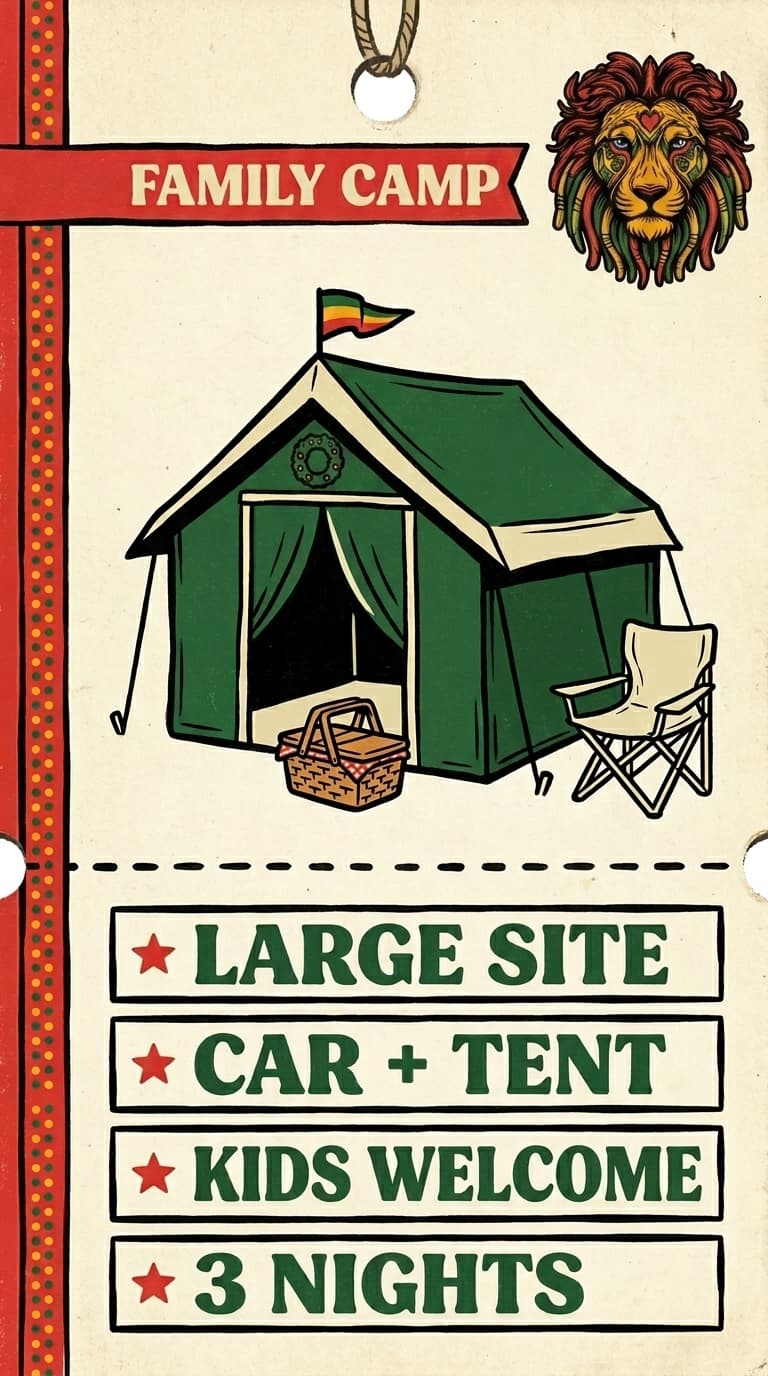 GA Family Camping — painted ticket stub