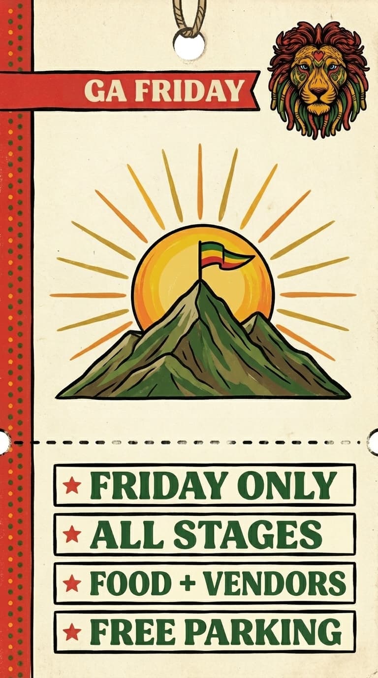 GA Friday - No Camping — painted ticket stub