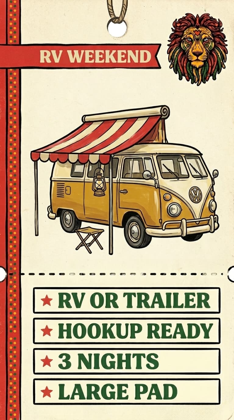 GA RV Weekend — painted ticket stub