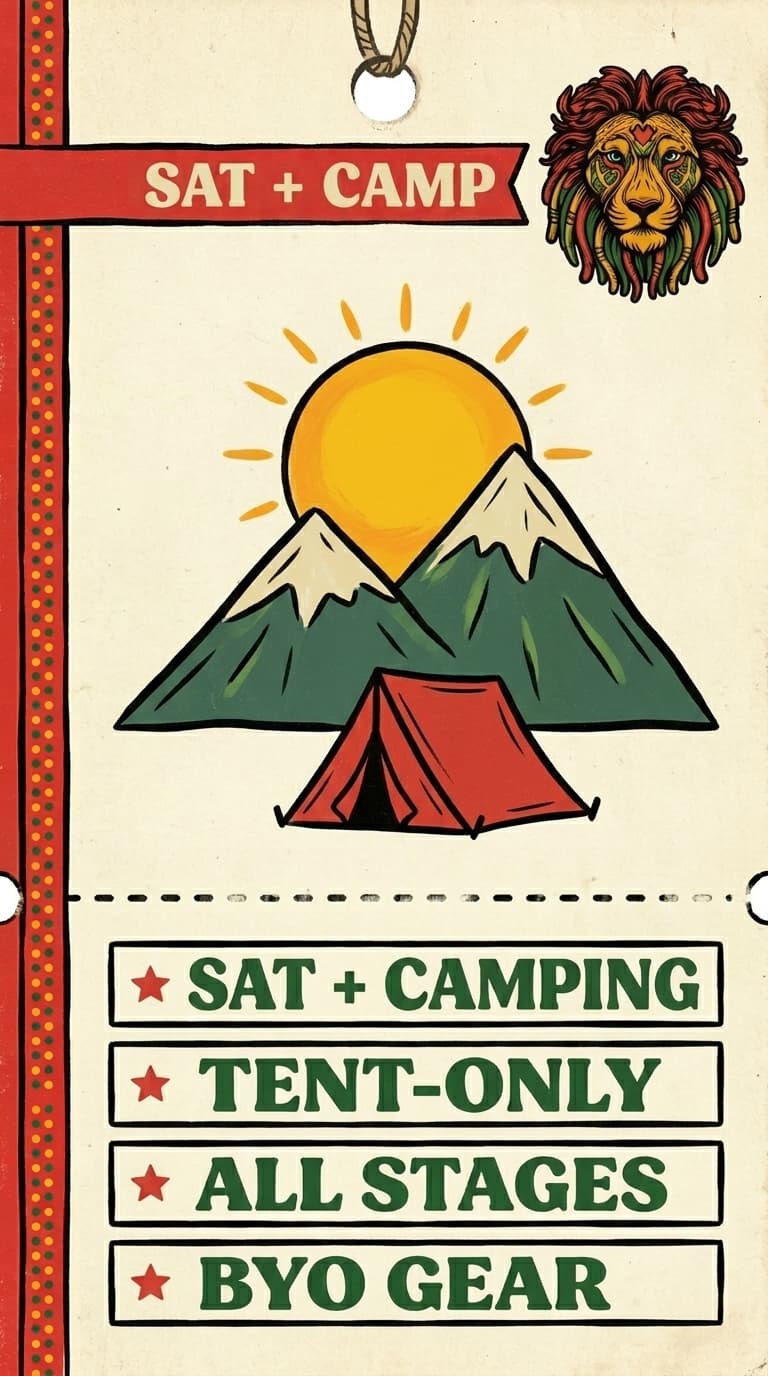 GA Saturday - No Camping — painted ticket stub