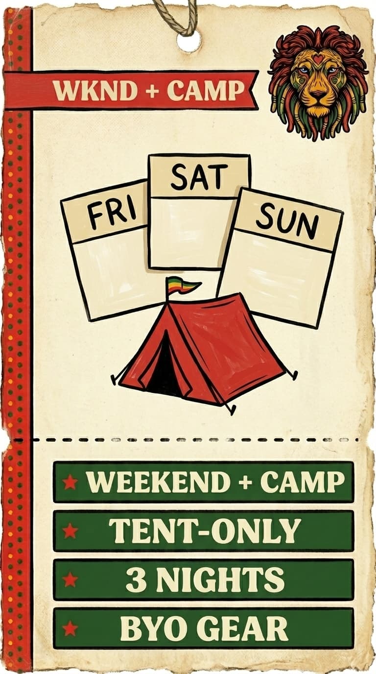 GA Weekend - No Camping — painted ticket stub